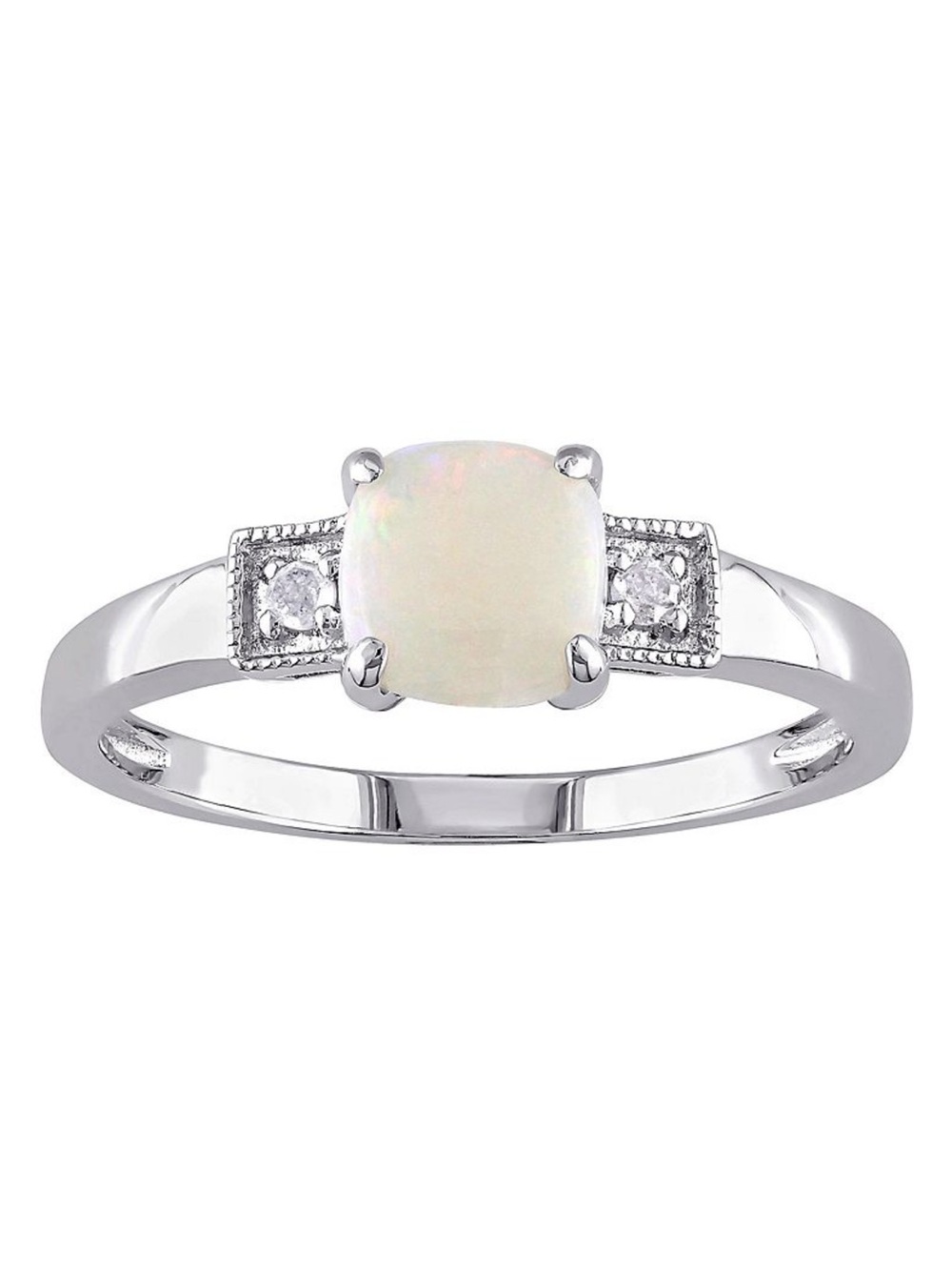 Stella Grace Sterling Silver Opal & Diamond Accent Ring.